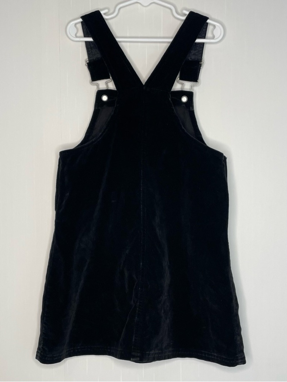 1998 Looney Tunes Tweety Bird Soft Black Velvet Bib Overalls Jumper Dress 7/8 - Picture 8 of 12